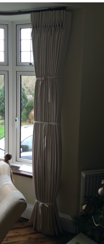 A dressed curtain after hanging